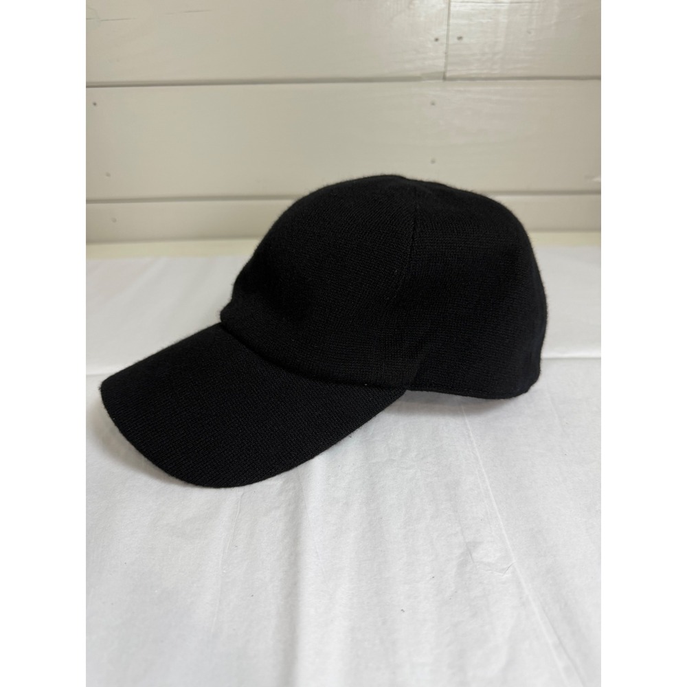 Quince Cashmere Baseball Cap Unisex M/L Black Leather Strap 100% Cashmere Hat
